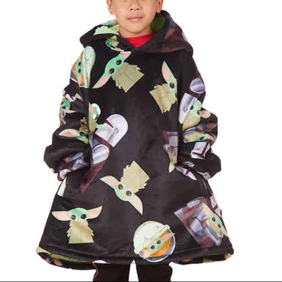 Star Wars Grogu The Mandalorian Oversized Soft Hoodie One Size Fits Most 4-10 - Picture 6 of 6